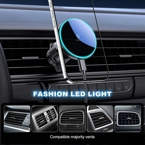 MOKPR 17 16 15 14 13 12 Only for iPhone Magsafe Car Mount Charger, Magnetic Phone Holder for Your Car Charger Dash