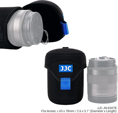 JJC Portable Neoprene Mirrorless Camera Lens Pouch for Nikon Z 35mm 85mm, Sony FE 20mm 24mm and Other Lenses