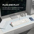 USB Wired Computer Keyboard, Full Size Office Keyboard with Number Pad, Caps Indicators, Foldable Stands for PC Laptop