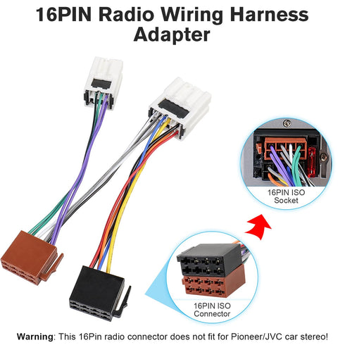 95-08 16Pin 10/6Pin 97-08 Aftermarket Radio Wire Harness Adapter Comaptible with Nissan Altima Frontier Maxima