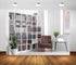 BELECO 7x5ft Fabric Living Room Backdrop Modern Room Interior with Armchair White Bookcase,