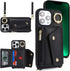 for iPhone 12 Pro Max Case with Card Holder and Strap - Zipper Pocket,Crossbody Lanyard Strap,Credit Card Holder,Stand Ring,Cute Phone Wallet Case for Women(Black,6.7 Inch)