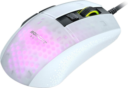 ROCCAT Burst Pro PC Gaming Mouse, Optical Switches, Lightweight Ergonomic Wired Mouse, RGB Lighting, 16K DPI, White
