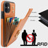 Folosu iPhone 11 Case Wallet with Card Holder, 360°Rotation Finger Ring Holder, Shockproof PU Leather Cover, Brown