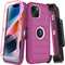 Shop iPhone 14 Plus Case (Burgundy) with Kickstand, Heavy Duty Shockproof Protection, Belt Clip Holster & Screen