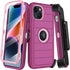 Shop iPhone 14 Plus Case (Burgundy) with Kickstand, Heavy Duty Shockproof Protection, Belt Clip Holster & Screen