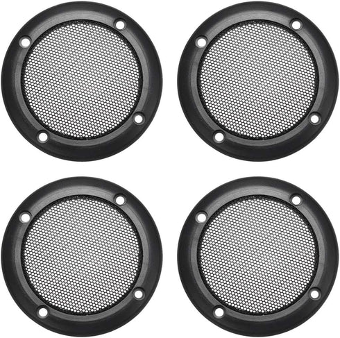uxcell 4Pcs Speaker Grill Cover 3.5 Inch 107mm Mesh Decorative Circle Subwoofer Protector in Black