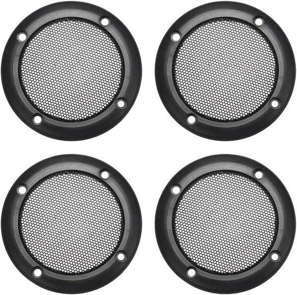 uxcell 4Pcs Speaker Grill Cover 3.5 Inch 107mm Mesh Decorative Circle Subwoofer Protector in Black