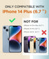GVIEWIN for iPhone 14 Plus Case Floral, with Screen Protector + Camera Lens Protector, Soft Slim Clear Flower Shockproof Full Body Protective Women Phone Cover, 6.7 Inch (Aconite/Light Blue)