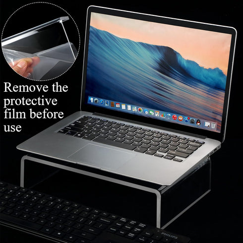 Jetec 2 Pcs Clear Acrylic Monitor Stand, Desktop Video Riser for Laptop, TV, Computer Screen, Teacher's Day Supplies