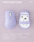 SM66 Purple Wireless Mouse for Laptop - Silent Dual Mode, Adjustable 4800 DPI, Rechargeable Bluetooth & Wireless