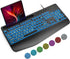 SABLUTE Large Print Backlit Computer Keyboards, Wired USB with 7-Color Backlit, Wrist Rest for Easy Typing