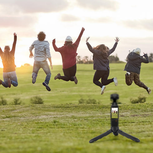 BOXOB 3 2, Mini Tripod Compatible with DJI Osmo Pocket & Black ABS Portable Pocket Stand Tripod Mount Selfie Stick