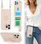 iPhone 13 Pro Max/iPhone 12 Pro Max Case with Card Holder, Crossbody Strap Lanyard, Snap Clasp Wallet Case 6.7 inch