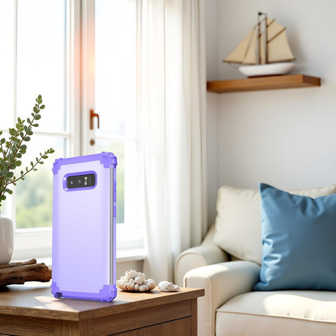 IDweel for Galaxy Note 8 Case, Purple for Women Girls, 3 in 1 Shockproof Slim Hybrid Heavy Duty Protection