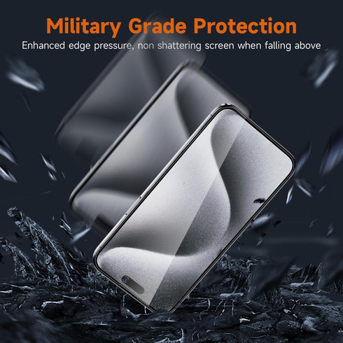 Privacy Screen Protector for iPhone 15 Pro Max/15 Plus, 9H Full Coverage Tempered Glass, Anti-Spy, 3 Packs
