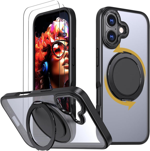 HCXLYP for iPhone 17 Case with 360 Magnetic Stand, Compatible with MagSafe, with