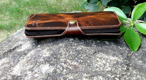 Yogurt S26 S26 Case for Samsung Galaxy Ultra, Genuine Leather Wallet Cover for Samsung Ultra, Handmade Dark Brown