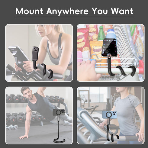 YUNJITONN 20 Inch 1/4 Magnetic Flexible Phone Mount Holder for iPhone and Action Camera, Long Arm Bendable Selfie Stick