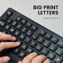 Perixx PERIBOARD-117P Wired PS2 Full Size Keyboard, Big Print Letters, Black, US English