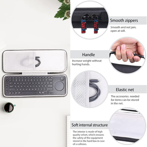 khanka Hard Travel Case for Logitech K600 Wireless Keyboard Replacement