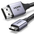 UGREEN 8K Mini HDMI to HDMI Cable 6.6FT Aluminum Braided 8K@60Hz 4K@240Hz