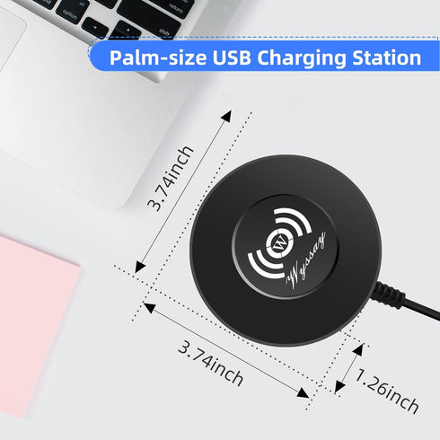 75W 6-Port USB Charger Desktop Charging Station with Wireless Charger, Quick Charge 3.0, Multi USB Hub for Smartphone,