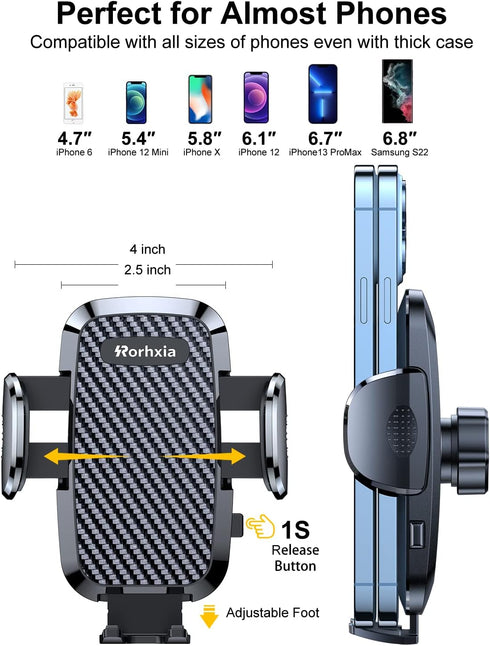 Car Vent Phone Mount, Hands-Free Universal Extension Clip Air Phone Holder for All Phones iPhone Samsung, Never