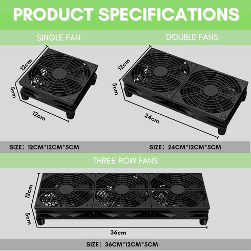 5V 120mm 360mm VTRETU Router Cooling Fan for Computer Cooler Audio Video Network Cabinet Server Cooling Project