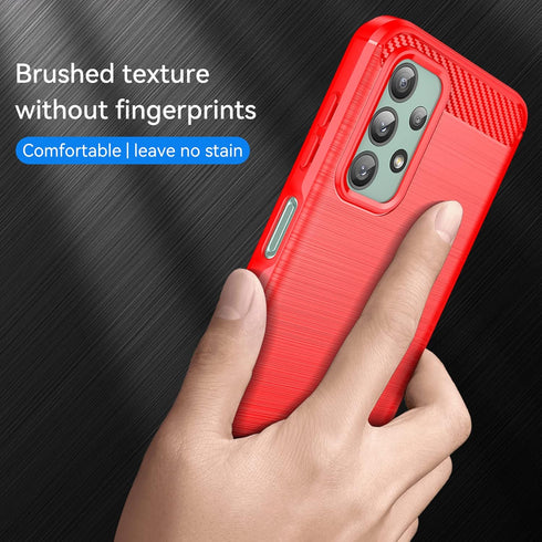 M MAIKZI Samsung Galaxy A23 Case, Red Brushed TPU, with HD Screen Protector