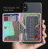 CheapSunday ID Card Holder for Back of Phone, Leather Phone Wallet Stick On with Stand, Flip Waterproof Leather