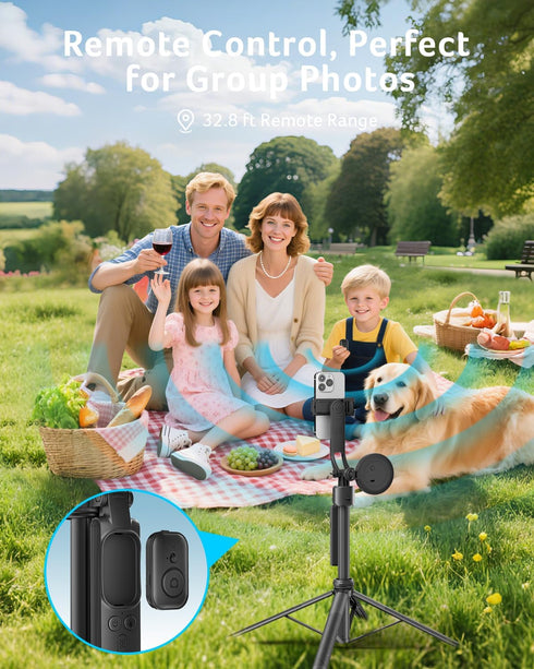 Acer 64", 360Rotating Gadget Auto Face Tracking Tripod for iPhone/Cell Phone/Android/Camera with Light and Remote, No
