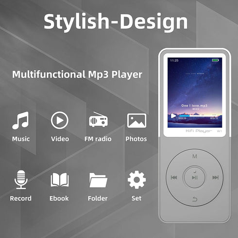 Tengsen Mp3 Play,1.8" Mp3 68GB) Player with Bluetooth,Music Player,Fm Radio,Video,Recording,Photo View,E-Book,HiFi