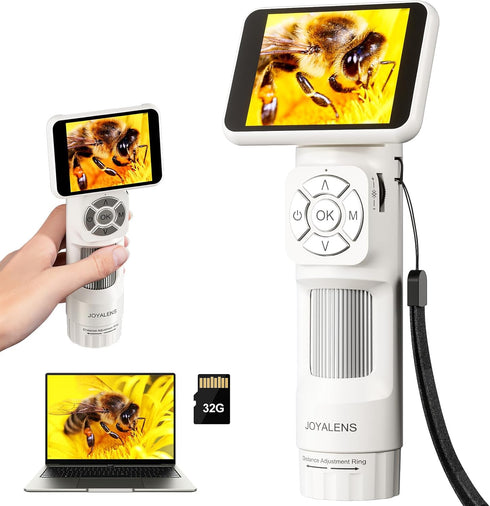 JOYALENS JL113 Microscope for Kids Adults with 2.8" IPS Screen, Handheld Digital Microscope