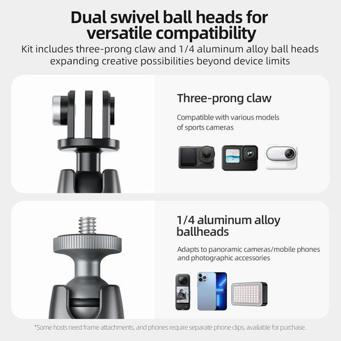 TELESIN Magnetic Mount Magnet Metal Accessories for Action Camera, 360 Quick Release Car Holder for GoPro Max Hero 12