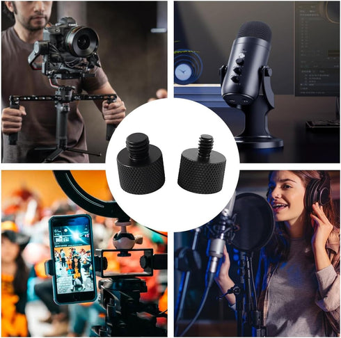 Threaded Tripod Screw Adapter Double Head Stud, 1/4" Male to 3/8" Female Adapter Set for Camera Cage Mount Light Stand