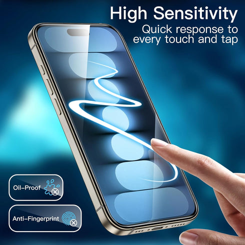JETech Screen Protector for iPhone 15 Pro Max 6.7-Inch - Bubble Free, Tempered Glass Film, Easy Installation Tool,