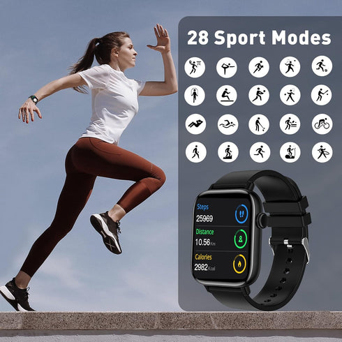 Smart Watch, 1.90" for Men Women, Smart Fitness Tracker for Android/iOS, Bluetooth Call and Text Message, Sleep