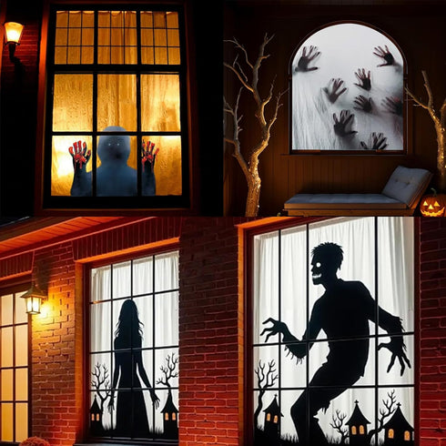 Generic 60" 106" (120Inch) x Halloween Holographic Rear Projection Screen, Anti Crease Indoor Projection Double Sided