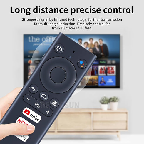 PZL Replacement for Ematic Android TV UHD 4K Streaming Box Voice Bluetooth Remote Control AGT419 AGT418