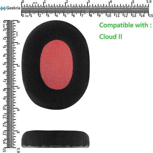 Geekria Comfort Velour Replacement Ear Pads for HyperX Cloud II, Cloud III, Cloud Flight, Cloud Stinger, Cloud Alpha