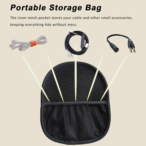 Headphone Storage Bag for Travel Carrying Lightweight Case for Foldable Over Ear Headphones/Neckband Earbuds