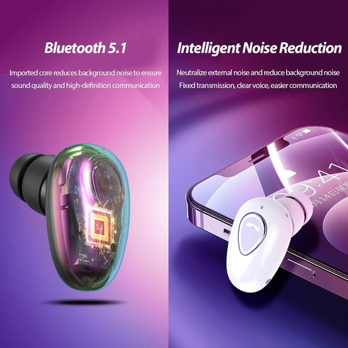 Wireless Mini Single Earbud - Invisible Bluetooth Headphones for Small Ear, Wireless Earpiece with Mic, Mini in-Ear