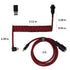 5-Pin GX16 Keychron Premium Coiled USB-C Angled Red Cable, Detachable Metal Connector, USB-A Adapter, Double-Sleeved