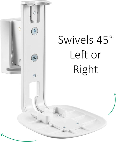 ynVISION.DESIGN Adjustable Wall Mount Bracket for Sonos One, One SL, and Play:1 Speaker | 2 Pack | (White)