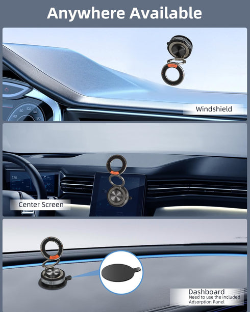 GiieeGii 360 17/16/15/14/13/Android Adjustable Vacuum Suction Bracket For MagSafe Car Mount,Zinc Alloy Vacuum Magnetic