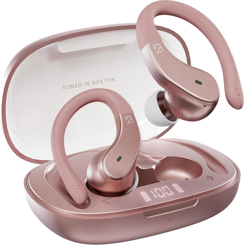 Runner 40 Wireless Earbuds, Secure-Fit for Small Ears, Bluetooth for Women, Light Pink Over the Ear