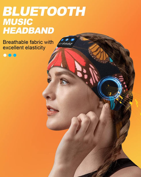 LC-dolida Sleep Mask with Bluetooth Headphones, Best Gift Sleep Headphones Bluetooth Headband for Sports and Travel