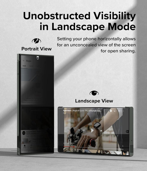 Ringke Privacy Dual Easy Wing for Samsung Galaxy S23 Ultra, Anti-Spy Screen Protector with Easy Application Kit