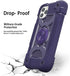 iPhone 12/iPhone 12 Pro Case 6.1" - Heavy-Duty Rugged Cover with Ring Stand + 2 Glass Screen & Camera Lens Protectors.
